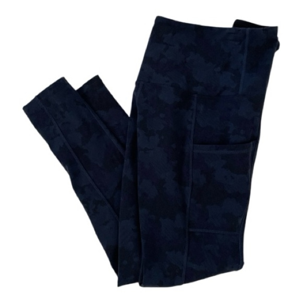 Tuff Athletics Blue Camo Leggings with side pockets Size (Small) - Picture 6 of 8